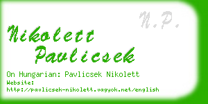 nikolett pavlicsek business card
